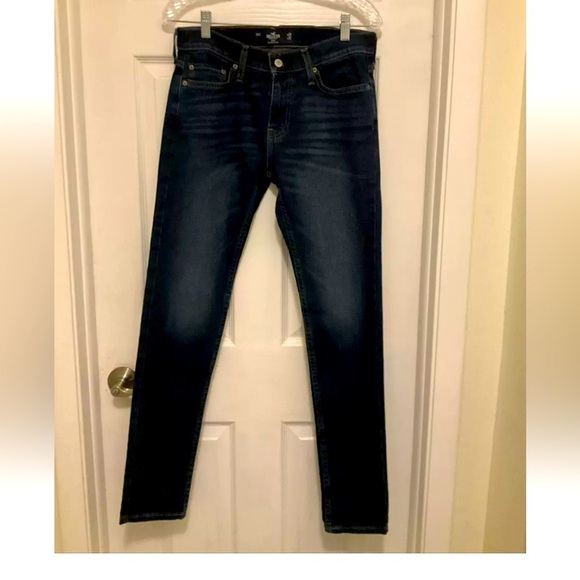 Hollister Jeans Mens Size 29x32 Measures Skinny Fit Epic Flex Dark Blue - Picture 1 of 9